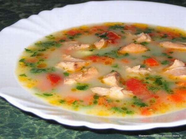 Суп из семги с овощами